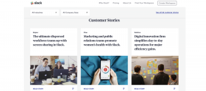 Slack landing page