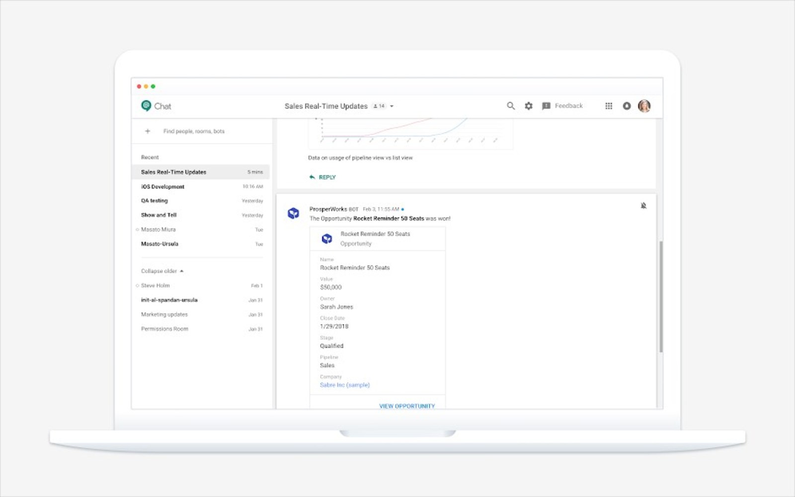 ProsperWorks Deepens Collaboration with G Suite, Announces New Hangouts Chat Integration