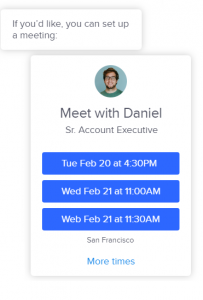 Schedule Sales meetings INTERCOM