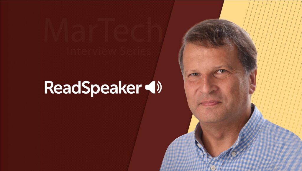 MarTech Interview with Roy Lindemann, CMO at ReadSpeaker