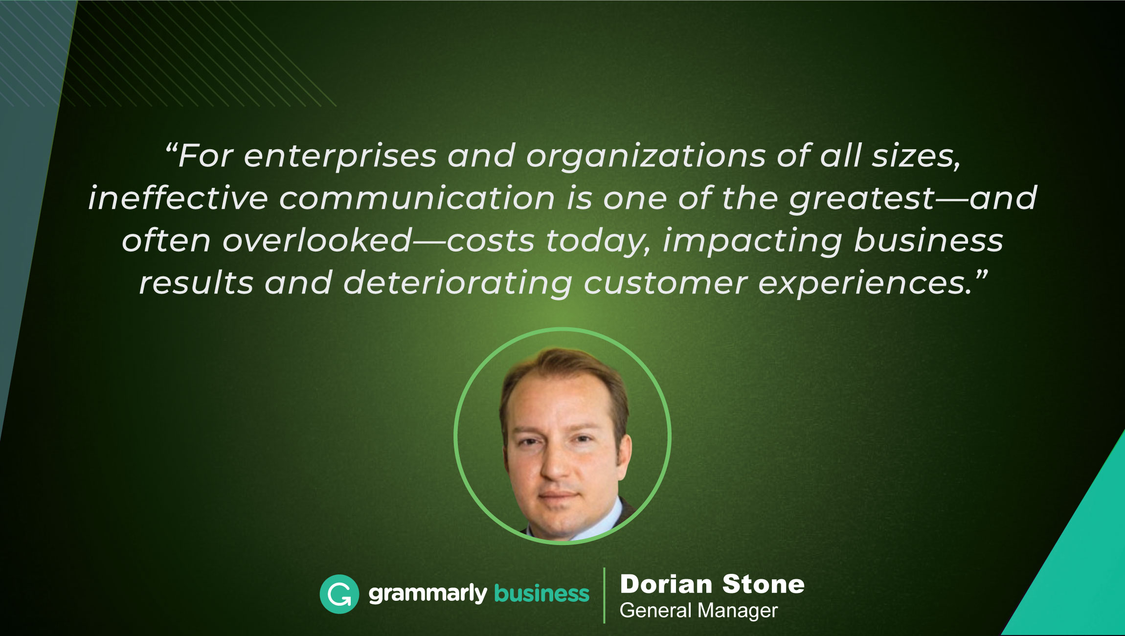 TechBytes with Dorian Stone, General Manager at Grammarly Business